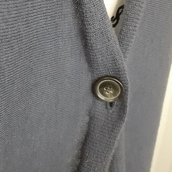 Theory Kimora 100% Cashmere Wrap Sweater Cocoon Shawl Blue Crop Womens S Ballet - Picture 3 of 8